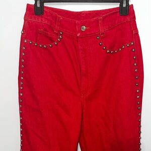 Vintage Hairston Roberson Ropa Red Studded Women's Jeans